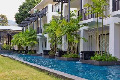 Swimming pool in spa resort