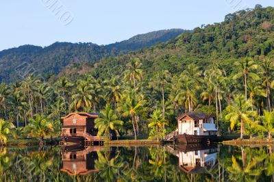 Tropical hotel in the jungle. Island Koh Chang