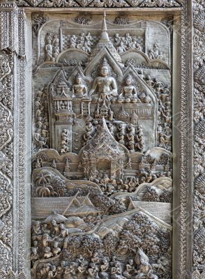 Silver Struck panels in silver temple Wat Sri Suphan