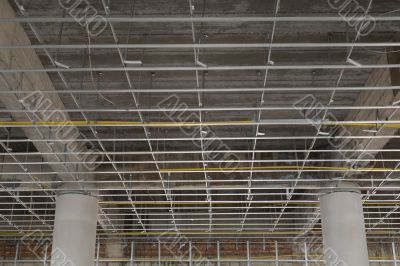 Suspended ceiling system under reconstruction building
