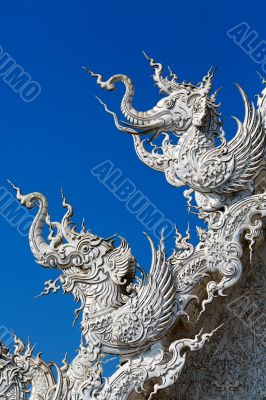 Close up detail of the White Temple Chiang Rai