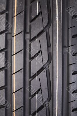 Closeup of rubber tire tread
