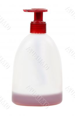 Cosmetic bottle with red cap
