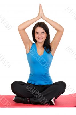 Beautiful girl doing yoga