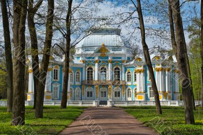 Pavilion in Catherine`s park in Tsarskoe Selo near Saint Petersb