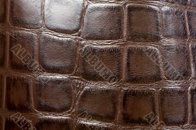 Natural brown leather background closeup