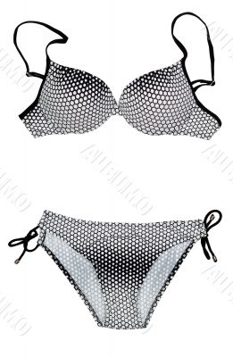 Trendy black polka dot swimsuit