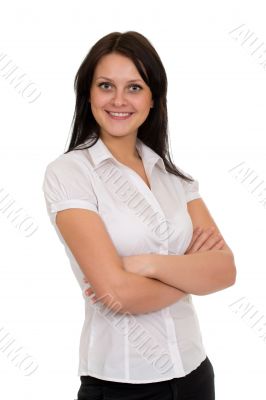 Beautiful girl, isolated on a white background