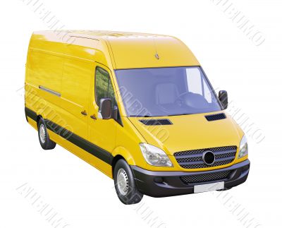 Commercial van isolated