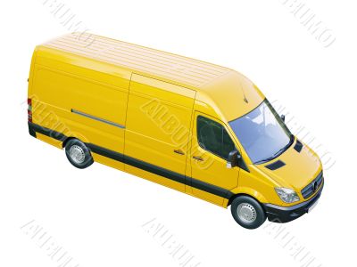 Commercial van isolated