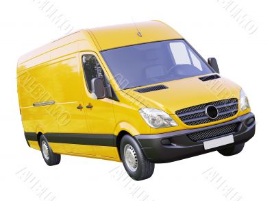 Commercial van isolated