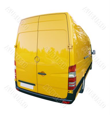 Commercial van isolated