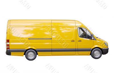 Commercial van isolated
