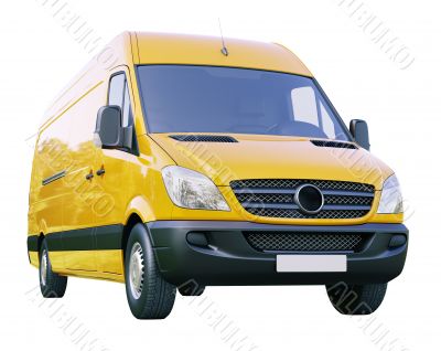 Commercial van isolated