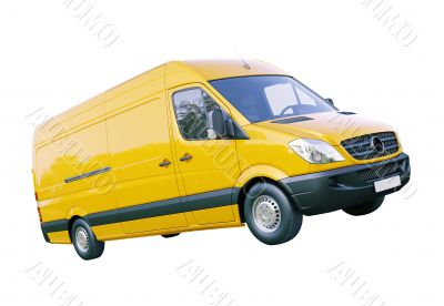 Commercial van isolated