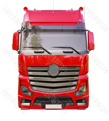 Semi-trailer truck isolated