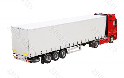 Semi-trailer truck isolated