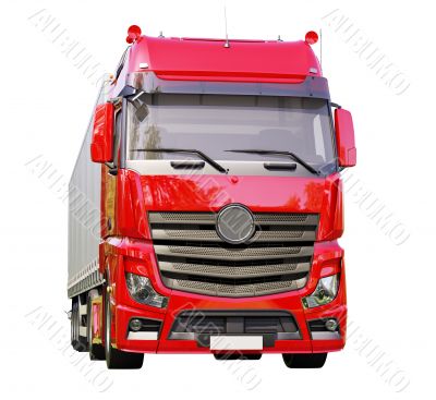 Semi-trailer truck isolated