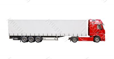 Semi-trailer truck isolated