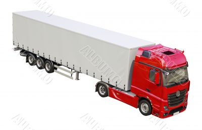 Semi-trailer truck isolated