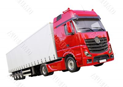 Semi-trailer truck isolated