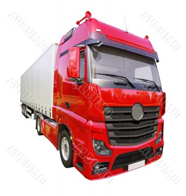 Semi-trailer truck isolated