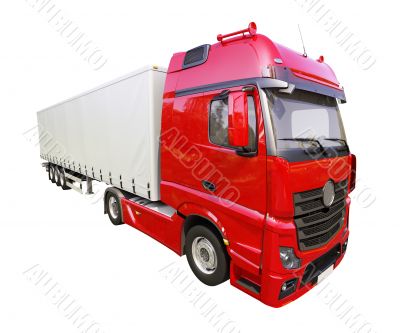 Semi-trailer truck isolated
