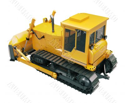 Heavy crawler bulldozer  isolated 