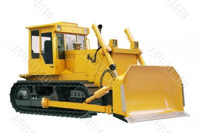 Heavy crawler bulldozer  isolated 