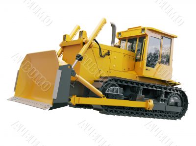 Heavy crawler bulldozer  isolated 