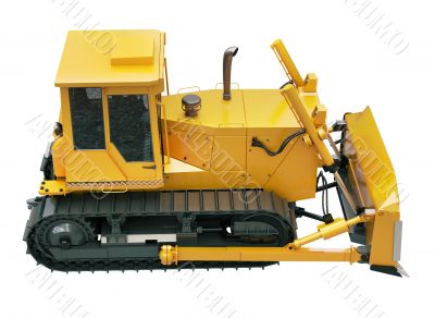 Heavy crawler bulldozer  isolated 