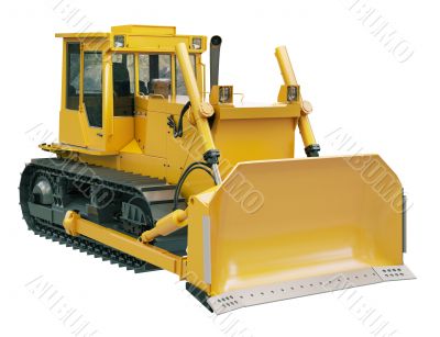 Heavy crawler bulldozer  isolated 