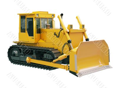 Heavy crawler bulldozer  isolated 
