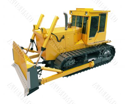 Heavy crawler bulldozer  isolated 