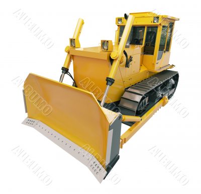 Heavy crawler bulldozer  isolated 
