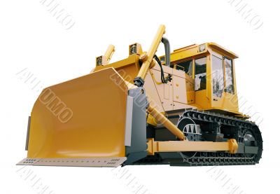 Heavy crawler bulldozer  isolated 
