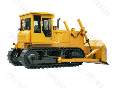 Heavy crawler bulldozer  isolated 