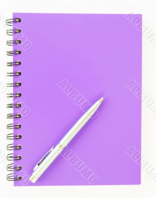 notebook and pen on white background 