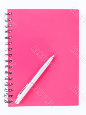 notebook and pen on white background 