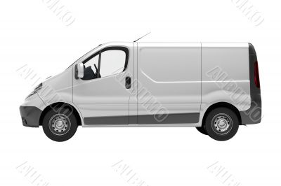 White commercial van isolated