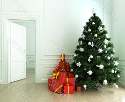 Christmas tree and gifts