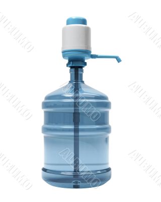 Bottle of water with the pump