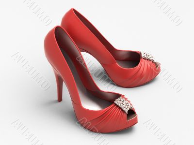 Women`s red shoes