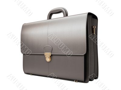 Black business briefcase isolated