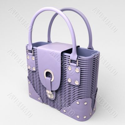 Lilac wicker handbag