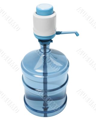 Bottle of water with the pump