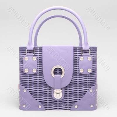 Lilac wicker handbag