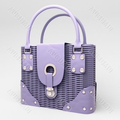 Lilac wicker handbag