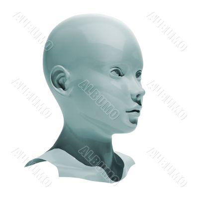 Android head isolated