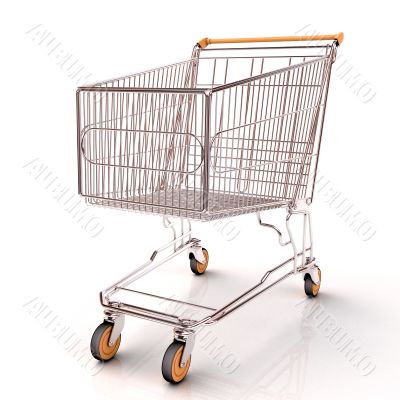 Shopping cart isolated